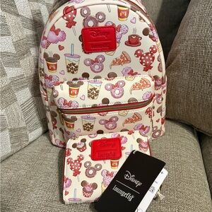 Loungefly Mickey and Minnie Snacks Backpack and Wallet Set